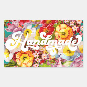 Handmade Hübsch Floral Muster Vintag Primrose Rechteckiger Aufkleber
