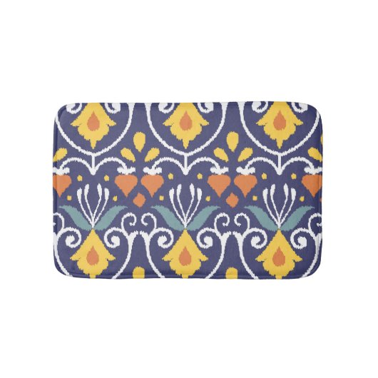 Handmade Ikat: Ethnic Boho Fabric Badematte (Vorderseite)