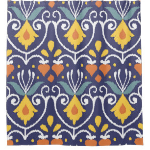 Handmade Ikat: Ethnic Boho Fabric Duschvorhang
