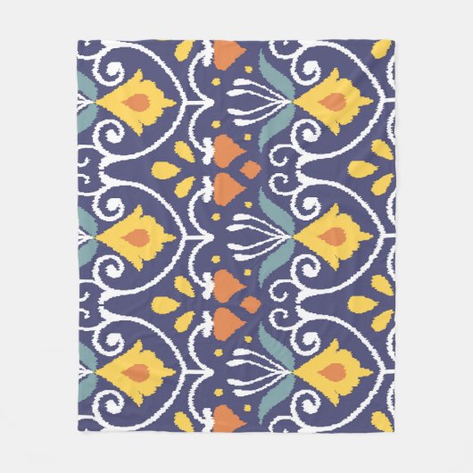 Handmade Ikat: Ethnic Boho Fabric Fleecedecke (Vorderseite)