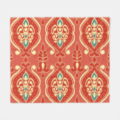 Handmade Ikat: Ethnic Boho Fabric Fleecedecke (Vorderseite (Horizontal))