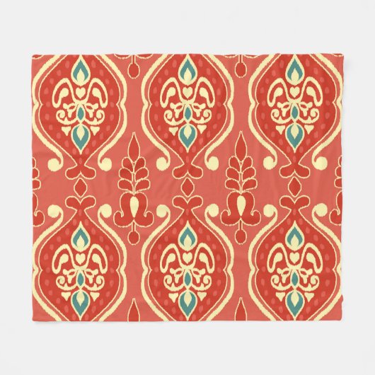 Handmade Ikat: Ethnic Boho Fabric Fleecedecke (Vorderseite (Horizontal))