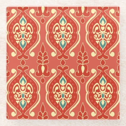 Handmade Ikat: Ethnic Boho Fabric Glasuntersetzer (Vorderseite)