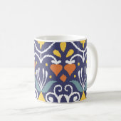 Handmade Ikat: Ethnic Boho Fabric Kaffeetasse (VorderseiteRechts)