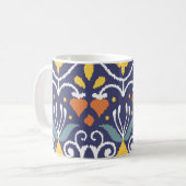 Handmade Ikat: Ethnic Boho Fabric Kaffeetasse (Vorderseite Links)