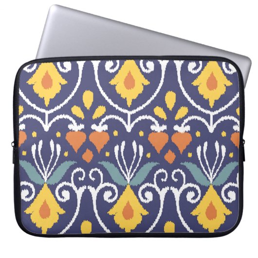 Handmade Ikat: Ethnic Boho Fabric Laptopschutzhülle (Vorderseite)
