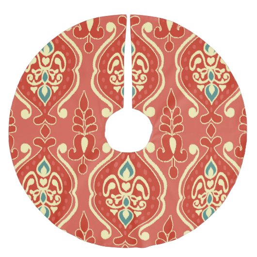 Handmade Ikat: Ethnic Boho Fabric Polyester Weihnachtsbaumdecke (Vorderseite)