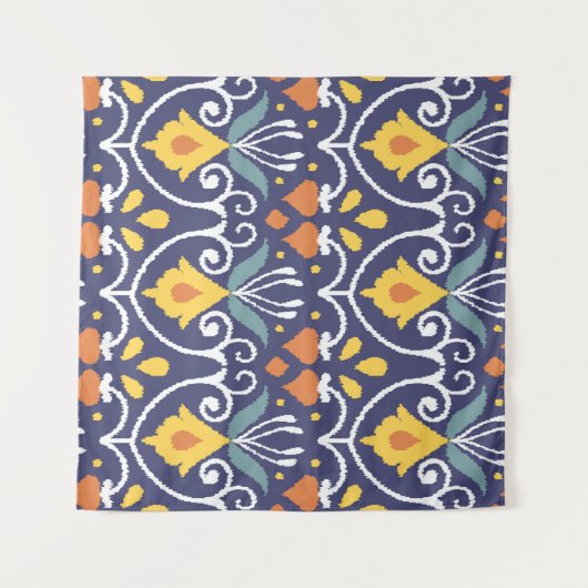 Handmade Ikat: Ethnic Boho Fabric Wandteppich (Vorderseite (Horizontal))