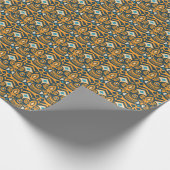 Handmade Ikat: ethnisches Stoffmuster Geschenkpapier (Ecke)