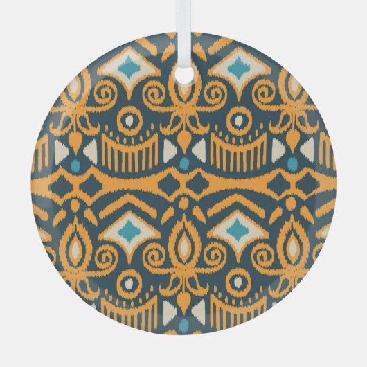 Handmade Ikat: ethnisches Stoffmuster Ornament Aus Glas (Vorderseite)