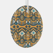 Handmade Ikat: ethnisches Stoffmuster Ornament Aus Glas (Vorderseite Rechts)