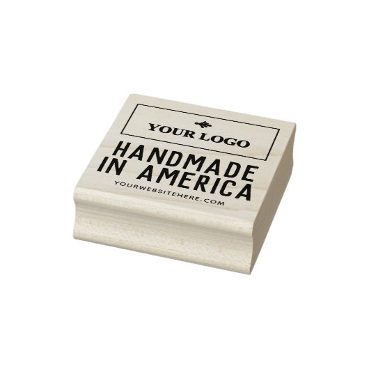 Handmade in America Your Logo & Website Gummistempel (Stempel)