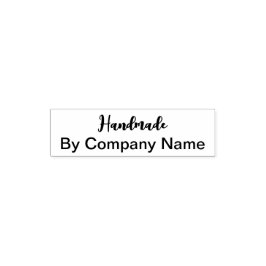 Handmade in Script mit Text für Firmenname Permastempel