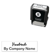 Handmade in Script mit Text für Firmenname Permastempel (Beispiel)