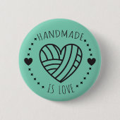 Handmade is Liebe Yarn Heart Button (Vorderseite)