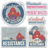 "Handmade is My Resistance" Blaue Kollektion Aufkleber (Vorderseite)