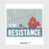 Handmade is My Resistance-Blue Rectangle sticker (Blatt)