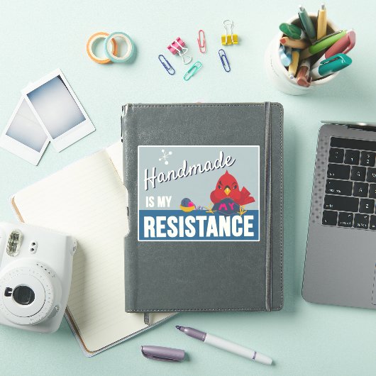 Handmade is My Resistance-Blue Rectangle sticker (iPad Hülle)