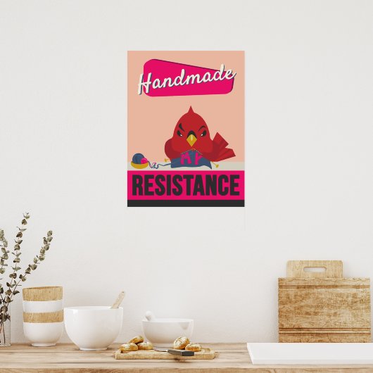 Handmade is my Resistance - Retro Style Print Poster (Küche)