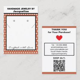 Handmade Jewelry Terra Cotta White Polka Dots Visitenkarte