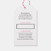 Handmade just for you - Doodled Heart White Gift Geschenkanhänger (Rückseite)