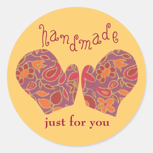 "Handmade Just for You" sticker (Vorderseite)