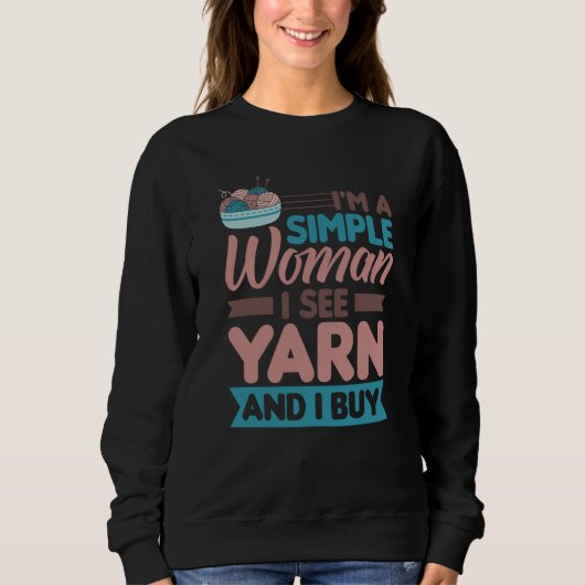Handmade Knitting Knitting Crochet Saying 1 Sweatshirt (Vorderseite)