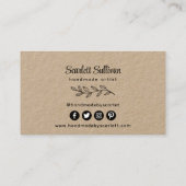 Handmade Kraft Laurel Business Card Visitenkarte (Rückseite)