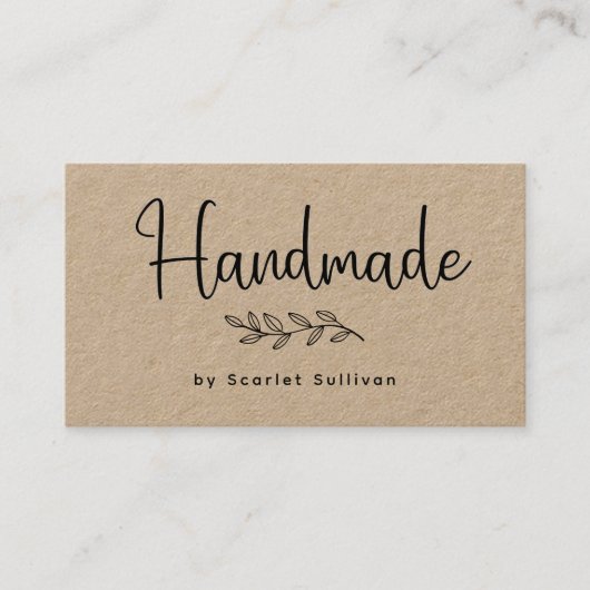 Handmade Kraft Laurel Business Card Visitenkarte (Vorderseite)