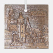 HANDMADE-KUPFERPLATTE KRAKOW, POLEN ORNAMENT AUS GLAS (Vorderseite)