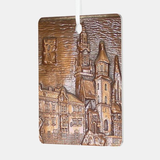 HANDMADE-KUPFERPLATTE KRAKOW, POLEN ORNAMENT AUS METALL (Vorderseite links)