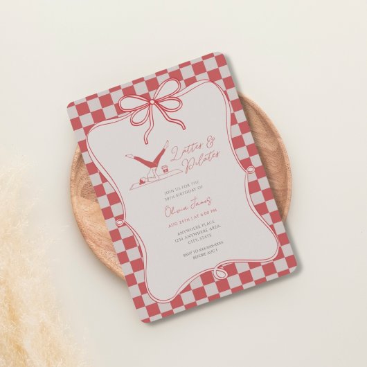 Handmade lattes and pilates bithday einladung