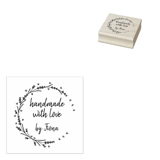 Handmade Lavender Hearts Kreath Gummistempel (Stempel)