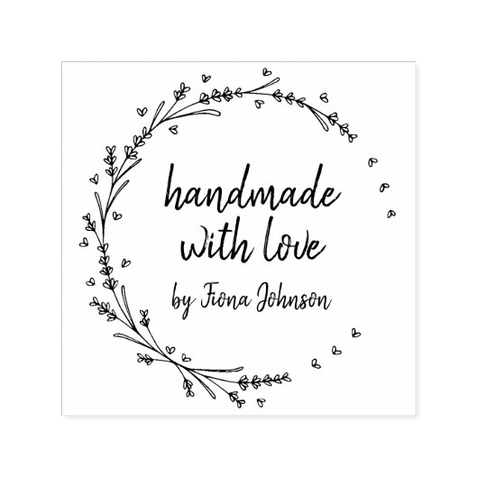 Handmade Lavender Hearts Kreath Permastempel (Design)