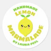 Handmade Lemon Marmalade Runder Aufkleber (Vorderseite)