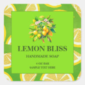 Handmade Lemon Scent Soap Custom Aufkleber (Vorderseite)