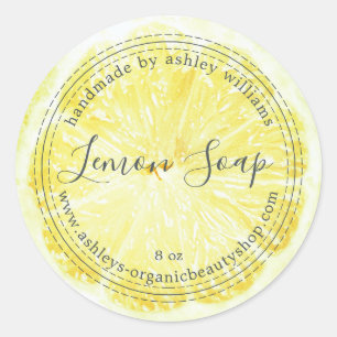 Handmade Lemon Soap Bio Business Runder Aufkleber