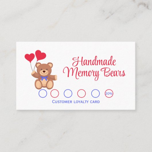 Handmade Memory Bären Business Treuekarte (Vorderseite)