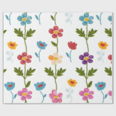 Handmade Minimal Nature Florals Colorful Botanical Geschenkpapier (Flach)