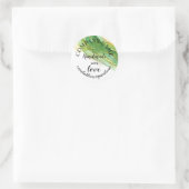 Handmade mit Firmenname aquamarin Glitzer Liebe Runder Aufkleber (Tasche)