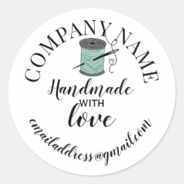 Handmade mit Firmenname der Liebe Runder Aufkleber