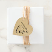 Handmade mit Liebe Black Script Kraft Heart Geschenkanhänger (Beispiel)