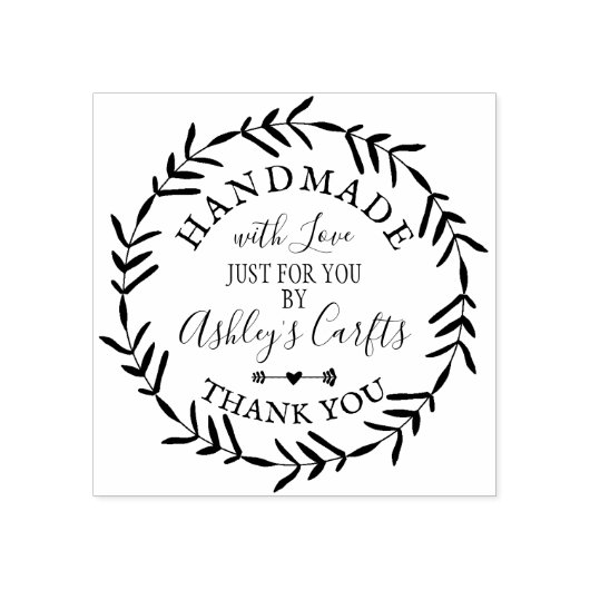 Handmade mit Liebe boho rustic Vielen Dank Gummistempel (Prägung)