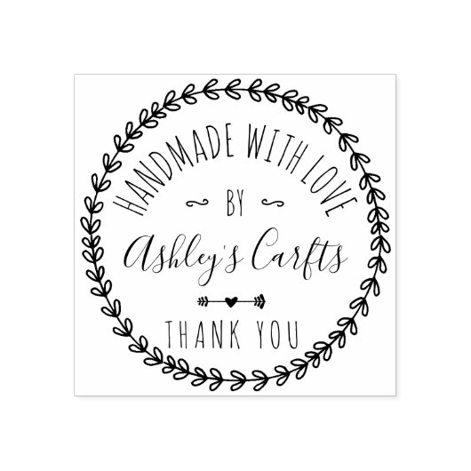 Handmade mit Liebe boho rustikal Danke Gummistempel (Prägung)