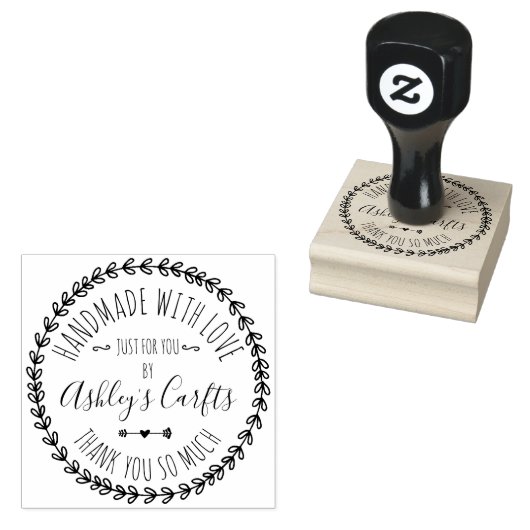 Handmade mit Liebe boho rustikal Danke Rubber St Gummistempel (Stempel)