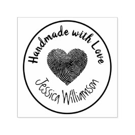 Handmade mit Liebe Briefmarke Herzname Personalisi Permastempel