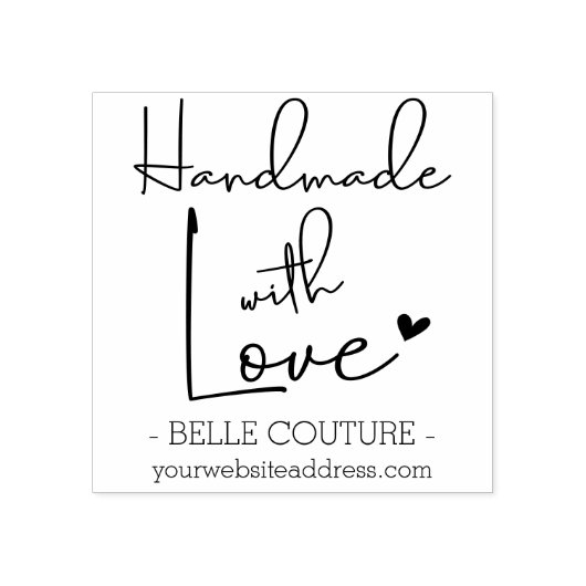 Handmade mit Liebe Business Name & Website Gummistempel (Prägung)