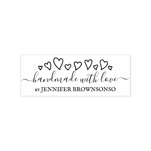 Handmade mit Liebe Business Signature Chic Gummistempel (Prägung)