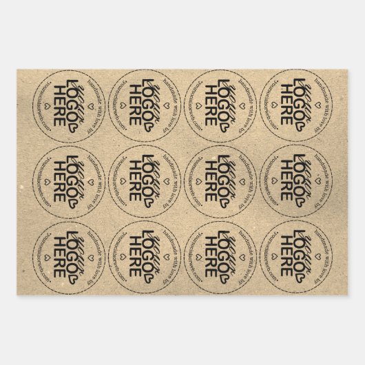 Handmade mit Liebe Custom Logo Rustikal Moderne Geschenkpapier Set (Vorderseite)