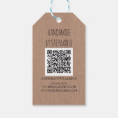 Handmade mit Liebe Danke Kraft Paper QR Code Geschenkanhänger (Rückseite)